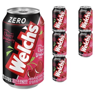 Welch's 威氏 碳酸汽水 櫻桃草莓口味, 6罐, 355ml