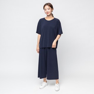 CARET 女款寬鬆涼感短袖寬長褲套裝
