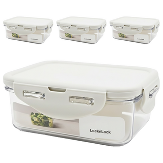 LocknLock 樂扣樂扣 BISfree 純淨輕透方形保鮮盒, 單品, 4個