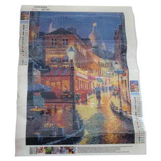創彩 鑽石畫組, 30*40 ZSD3465, 夜晚街道, 1組