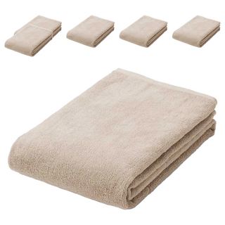 純棉毛巾 74 x 34cm, 卡其棕, 6條