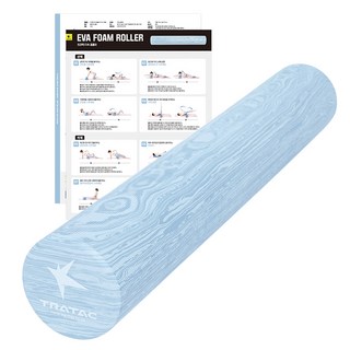 트라택 EVA 폼롤러 원형 + 운동법 매뉴얼 + 포스터, 클라우드블루, 1개