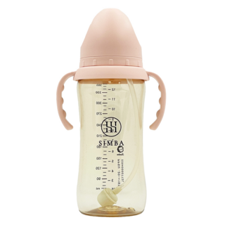 Simba 小獅王辛巴 蘊蜜鉑金PPSU寬口吸管把手防脹氣奶瓶 3個月以上, 栗粉, 360ml, 1個