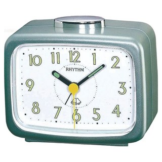 RHYTHM 日本麗聲時計 響亮鬧鈴經典珠光系鬧鐘 10.4 x 8.5 x 5.6cm, 薄荷綠