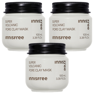 INNISFREE 台灣公司貨 超級火山泥毛孔潔淨面膜 100ml, 3罐, 1入