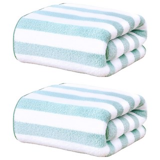 珊瑚絨毛巾, 35 x 75cm, 綠色, 2條