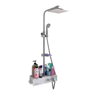 LABIANG SPEED STOP 花灑蓮蓬頭置物架套組, 1套, 白色