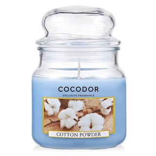 코코도르 미디움자 캔들, 코튼파우더, 340g, 1개