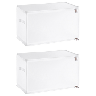 無印風折疊收納箱 磨砂PP 47L, 白色, 2個