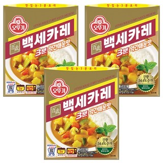 오뚜기3분 백세카레 약간매운맛, 3개, 200g