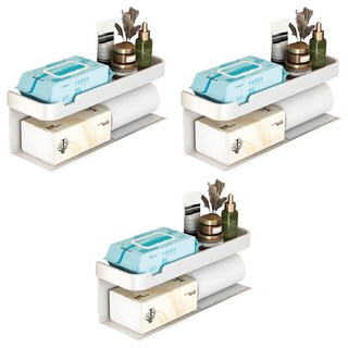 小麥購物 雙層加長多功能紙巾架 Y548 325g, 白色, 3個