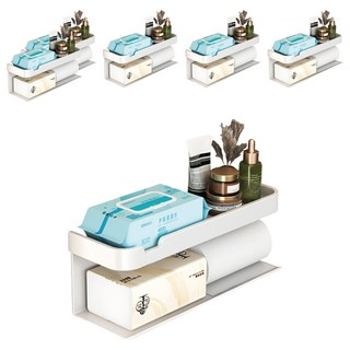 小麥購物 雙層加長多功能紙巾架 Y548 325g, 白色, 6個