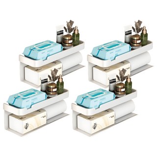 小麥購物 雙層加長多功能紙巾架 Y548 325g, 白色, 4個