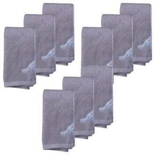 YOUNGSHIN TOWEL 三麗鷗角色洗臉毛巾 170g 30支棉紗, 銀色, 9個