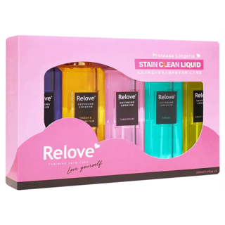 Relove 私密衣物蛋白酵素去漬抑菌手洗精禮盒, 220ml, 5瓶