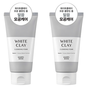 HAPPY BATH 白泥毛孔潔淨洗面乳, 2條, 150g