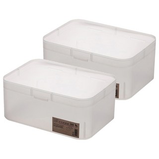 UDA 有達 504日光收納盒 化妝盒小物盒 白色, 23 x 16.2 x 9.8 cm, 2個