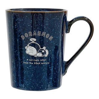 kanesho 金正陶器 哆啦A夢 陶瓷馬克杯 約260mL 尺寸約8x10.5cm, 深藍色, 1個