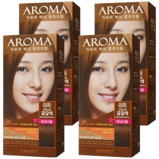 에네스티 아로마 염모제 멋내기용, 자연스런금갈색, 4개