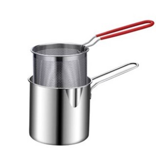 304不銹鋼油炸鍋 附炸網, 1個