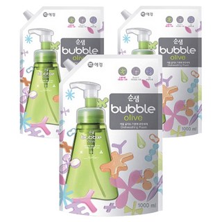 순샘 버블 올리브 주방세제, 1L, 3개