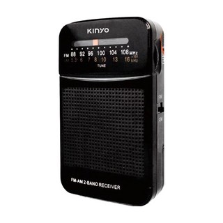Kinyo AM/FM雙波段收音機 68 x 28 x 118mm 135g, RA-5511, 黑色