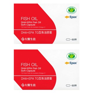大醫生技 DHA + EPA TG型魚油膠囊, 60顆, 4.6g, 2盒