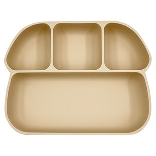 PUKU 藍色企鵝 鉑金矽膠附蓋分隔餐盤, 無毒鉑金矽膠, 強力大吸盤, 適用於冷凍、冷藏、微波爐及洗碗機, 蓋子19.8*15.6*1cm+盤子19.5*15.4*4cm, 司康, 1個