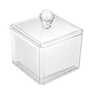 리빙공감 화장솜 다용도 케이스 수납함, 투명, 1개