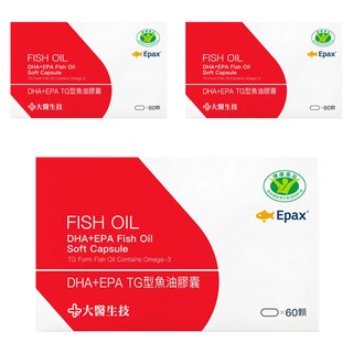 大醫生技 DHA + EPA TG型魚油膠囊, 60顆, 4.6g, 3盒