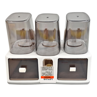 FAmILyLIFE 生活 抽屜式無痕壁掛耐重牙刷架 三杯組, 白色, 1組