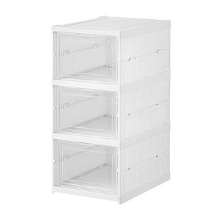 摺疊收納鞋盒三層 塑膠材質, 1組