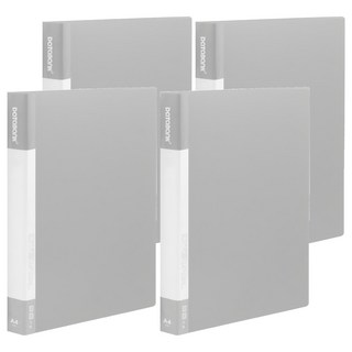 DaTaBanK 三田文具 A4 標準型 4孔夾資料夾, 32*26.2*3.5cm, 環保PP聚丙烯, 紅/黃/綠/藍/灰/黑, 灰色, 4本