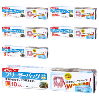 日本 雙密封保鮮袋 環保PE材質 有效期限5年, 28 x 27cm, 10個, 6盒