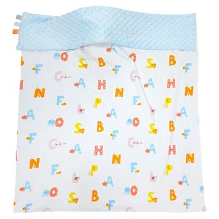 PiYOPiYO黃色小鴨 逗趣安撫雙面毯 柔軟透氣 純棉底層 四季可用, 藍色