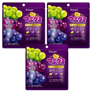 Kasugai 春日井 濃厚葡萄味 脆皮軟糖，75g，含巨峰葡萄，麝香葡萄，卡本內蘇維翁葡萄, 3包