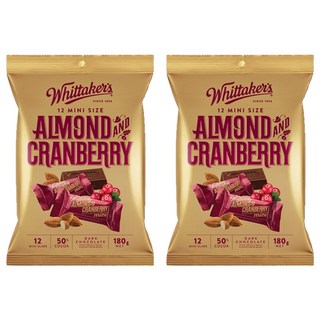Whittaker's 迷你杏仁蔓越莓巧克力, 180g, 2袋
