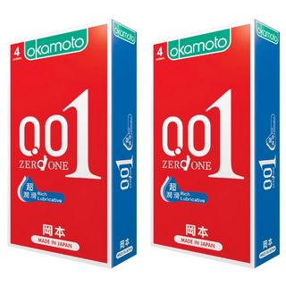 okamoto 岡本 001RL 超潤滑保險套, 4入, 2盒