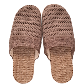 AXIS 艾克思 編織款亞麻透氣防滑包頭室內拖鞋男款 - EVA實心厚底 柔軟親膚, 40~41, 咖啡色, 1雙