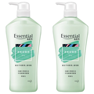 Essential 逸萱秀 瞬效鎖水系列潤髮乳 速乾空氣感, 毛鱗片屏護科技, 不添加防腐劑、礦物油、矽靈, 髮根扁塌頭髮適用, 700ml, 2瓶