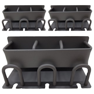 i LIFE 3人太空鋁牙刷置物架 -3入, 消光灰, 1組