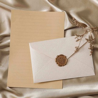 윰스 린넨 편지봉투 3p + 편지지 10p + 실링스티커 3p 세트, 일반 화이트, 1세트