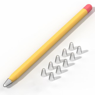 NUART Apple Pencil第2代矽膠套+筆尖 10入組, 橙色+紅色（案例）, 1套