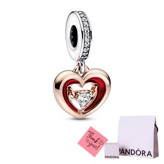 판도라 여성용 투톤 래디언트 하트 댕글 참 782450C01 +쇼핑백+메시지카드+품질보증서(백화점A/S)