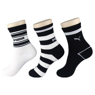 푸마 아동용 중목 양말 3족 세트
