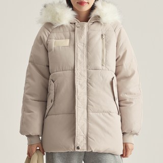 Elsso 女款寬鬆連帽保暖人造纖維羽絨外套