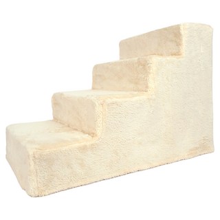 Ding Dong Pet 寵物柔軟超細纖維海綿階梯, 1個, 象牙色