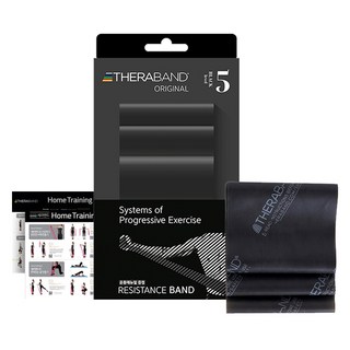 세라밴드 오리지널 탄성저항 밴드 5단계 + 운동포스터, 블랙, 1개