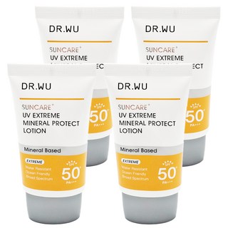 DR.WU 達爾膚 台灣公司貨 極效物理舒緩防曬 SPF50+ PA+++, 35ml, 4條