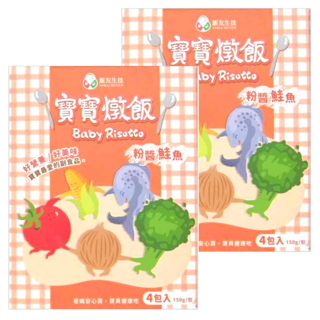 飯友 粉醬鮭魚寶寶燉飯, 嚴選優質鮭魚搭配100%台灣米, 加入牛奶/番茄/蔬菜, 營養美味, 600g, 2盒